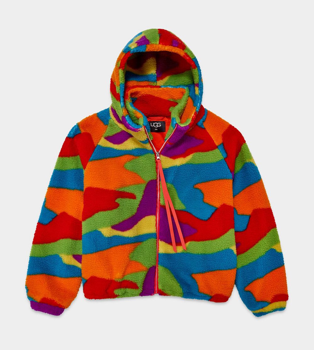 Ugg Pride Sherpa - Mens Jackets - Rainbow Stripes - NZ (7451NYBPF)